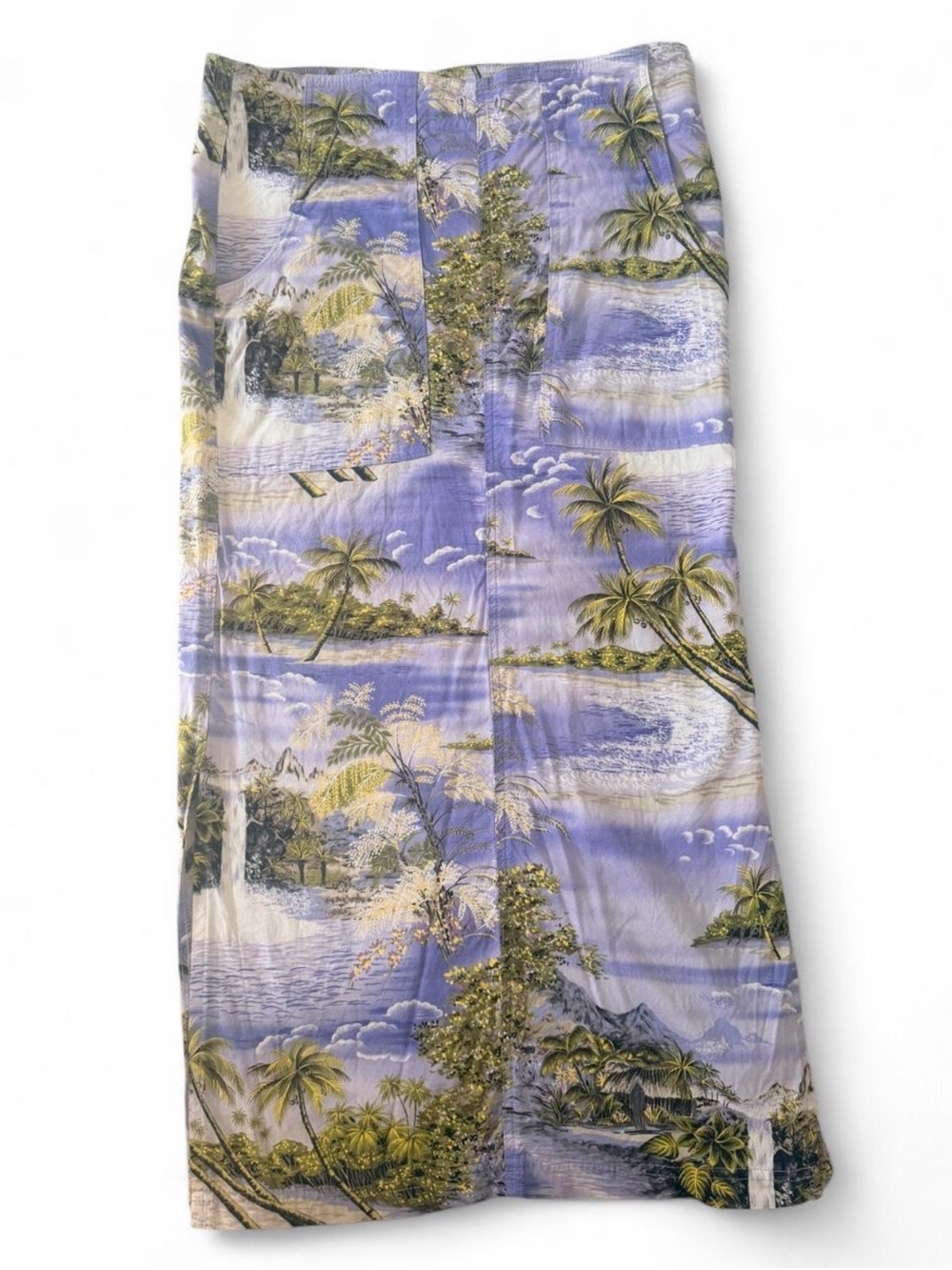 ALOHAS Lavender and Olive Green Tropical Maxi Skirt
